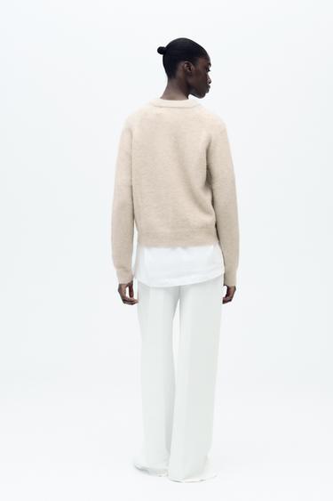 PULL AVEC LAINE ET ALPAGA - Écru de Zara - Image 3
