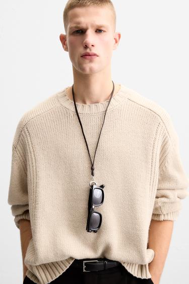 COMBINED TEXTURE SWEATER - Light beige by Zara - Image 4