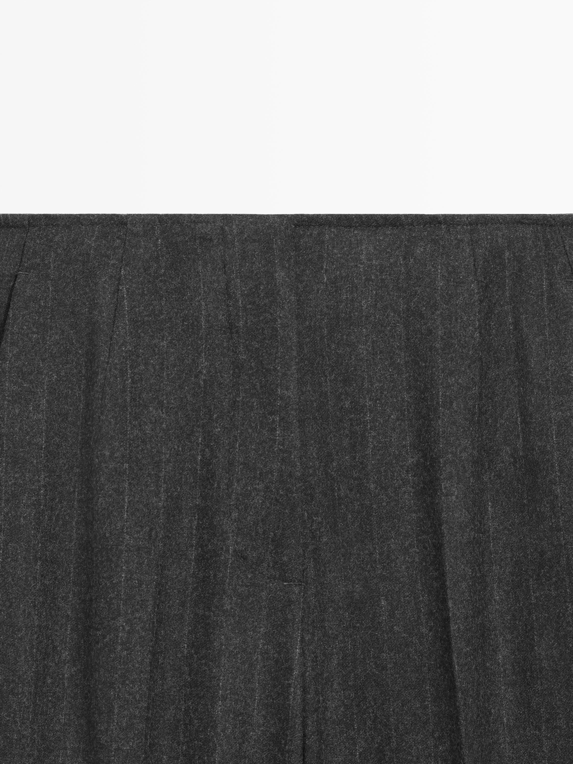 Pantalon à rayures en laine mélangée