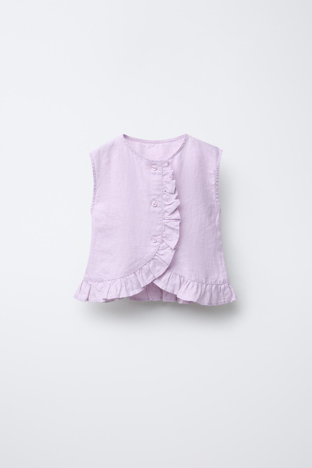 BLUSA VOLANTES 100% LINO