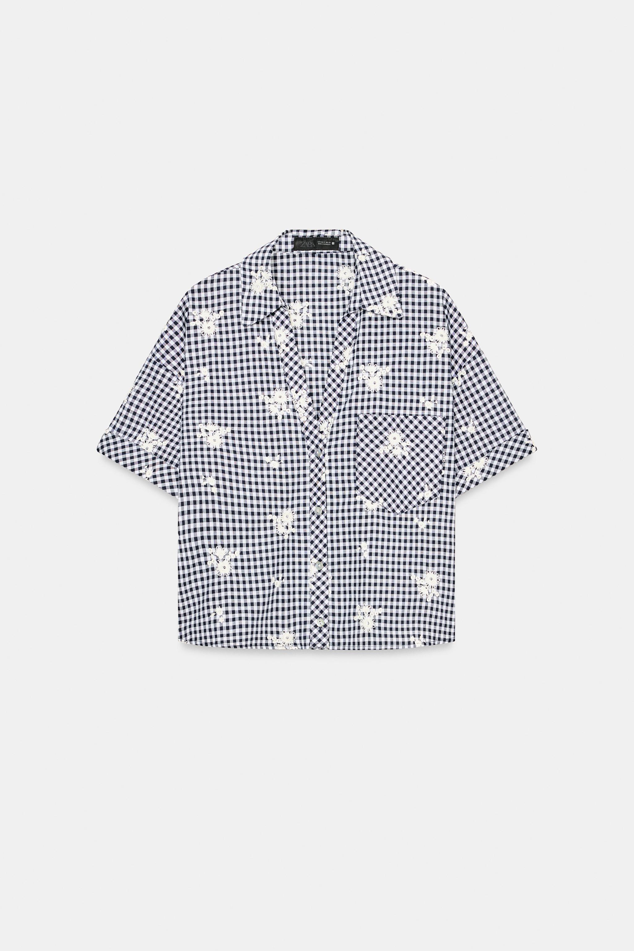 CHEMISE À CARREAUX BRODÉS