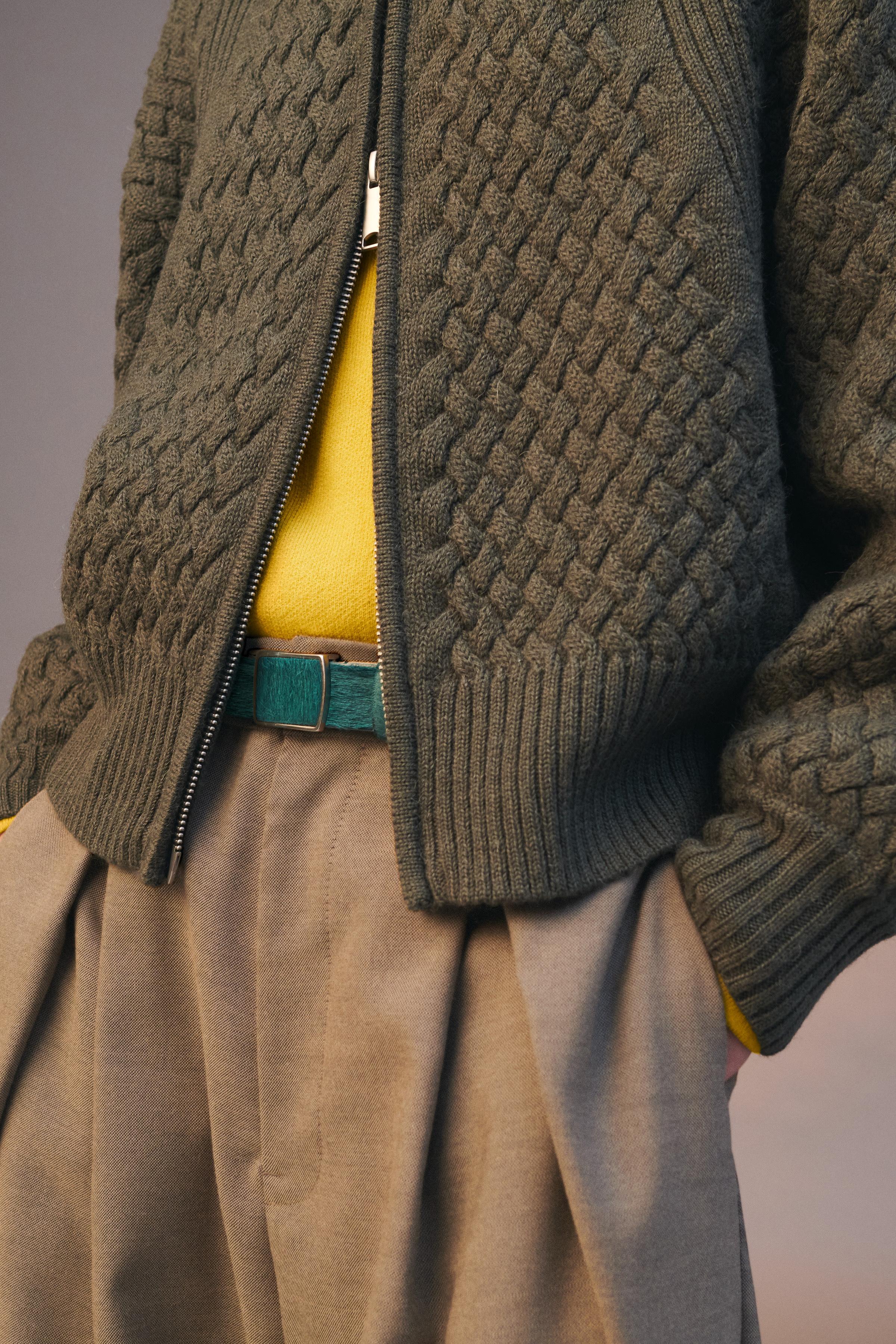 WOOL - ALPACA BLEND CARDIGAN LIMITED EDITION - Green | ZARA