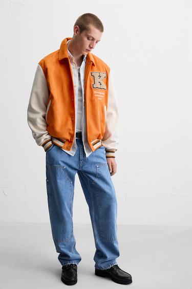 FAUX SUEDE PATCH JACKET - Orange by Zara - Image 4