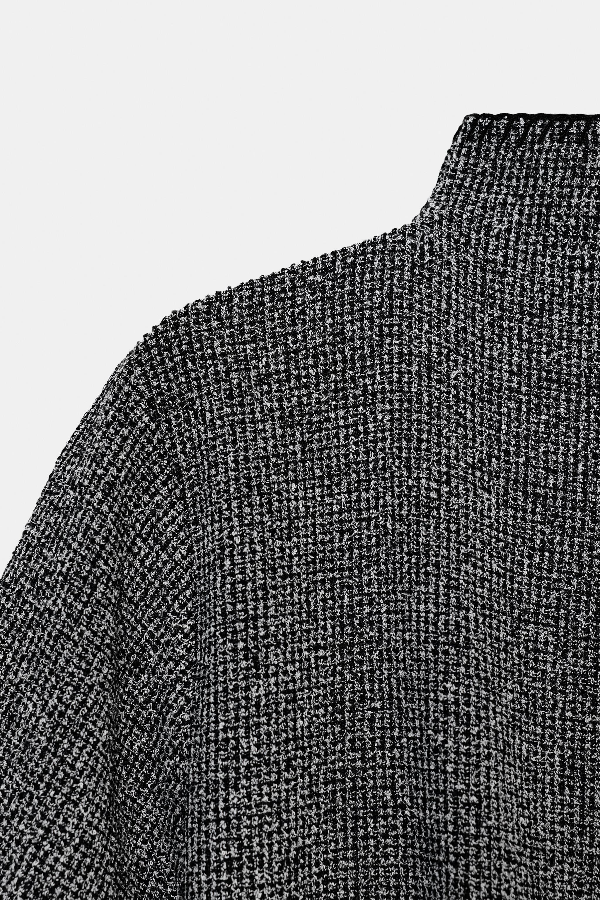 knee length dresses for ladies ZARA Grey Premium Collection Flowy Plaid Checked Midi Dress UK S main image 1