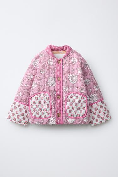 CHAQUETA ACOLCHADA PATCHWORK FLORES - Rosa de Zara - Imagen 0