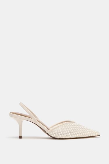 CHAUSSURES OUVERTES À L'ARRIÈRE AVEC PERLES - Blanc de Zara - Image 2