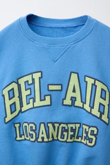 SWEATSHIRT WITH RAISED SLOGAN - Faded blue by Zara - Image 2
