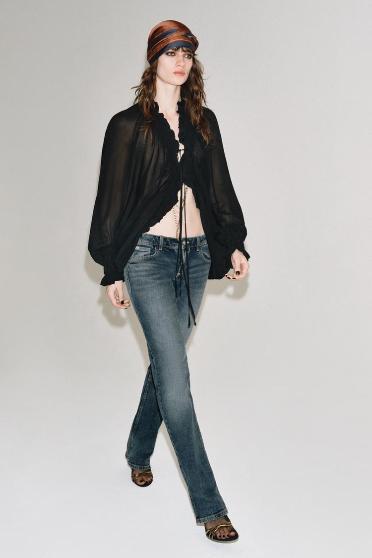 Blusa elasticos volantes zw collection