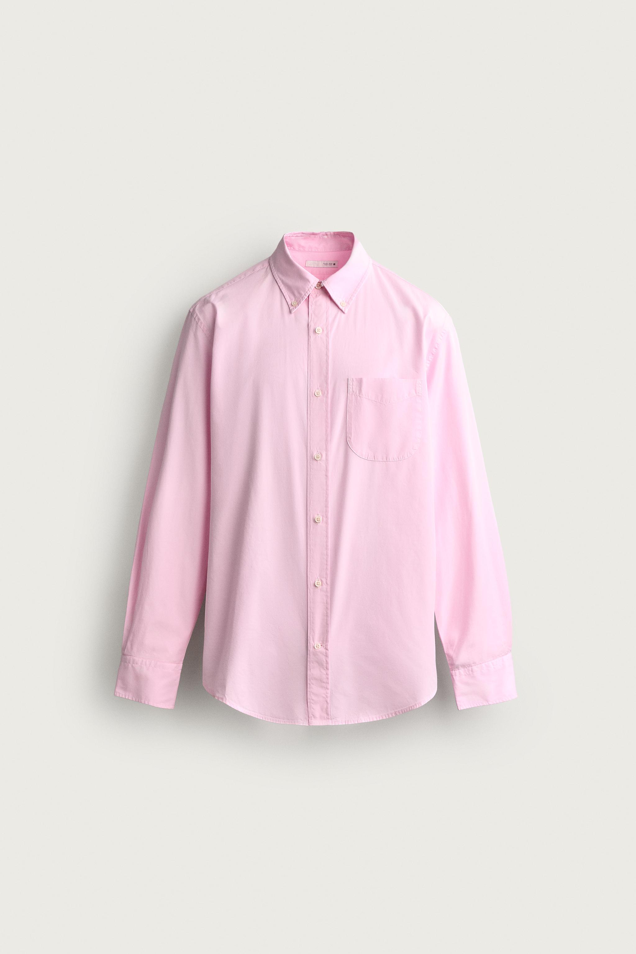 COTTON REGULAR FIT SHIRT — Pink
