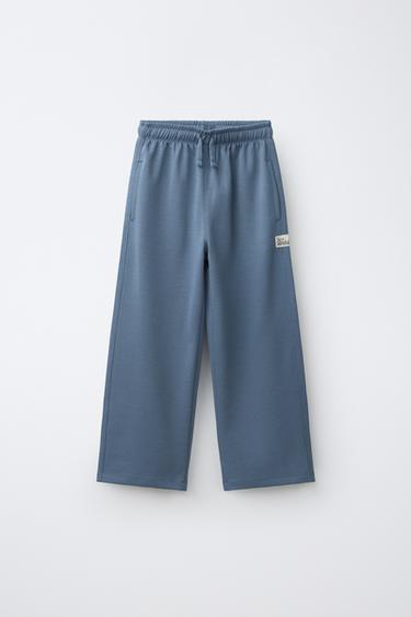 STRAIGHT INTERLOCK PLUSH TROUSERS - Pastel blue by Zara