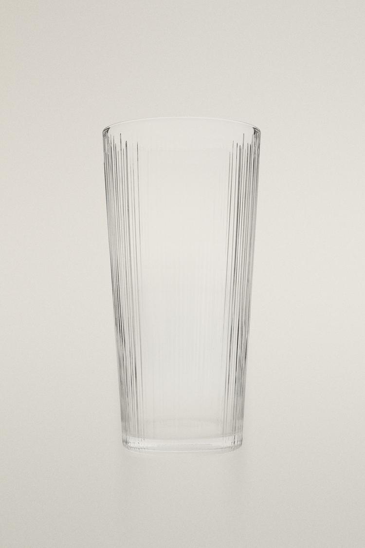 TALL DECORATIVE GLASS VASE — Transparent