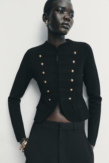 CHAQUETA PUNTO BOTONES - Negro de Zara