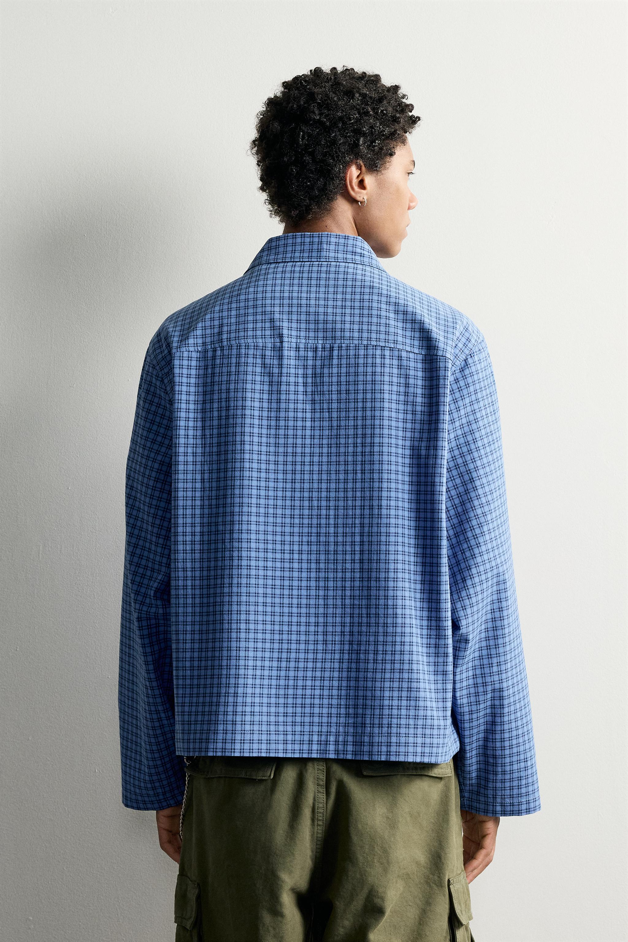 CHEMISE À CARREAUX BRODERIE CONTRASTE