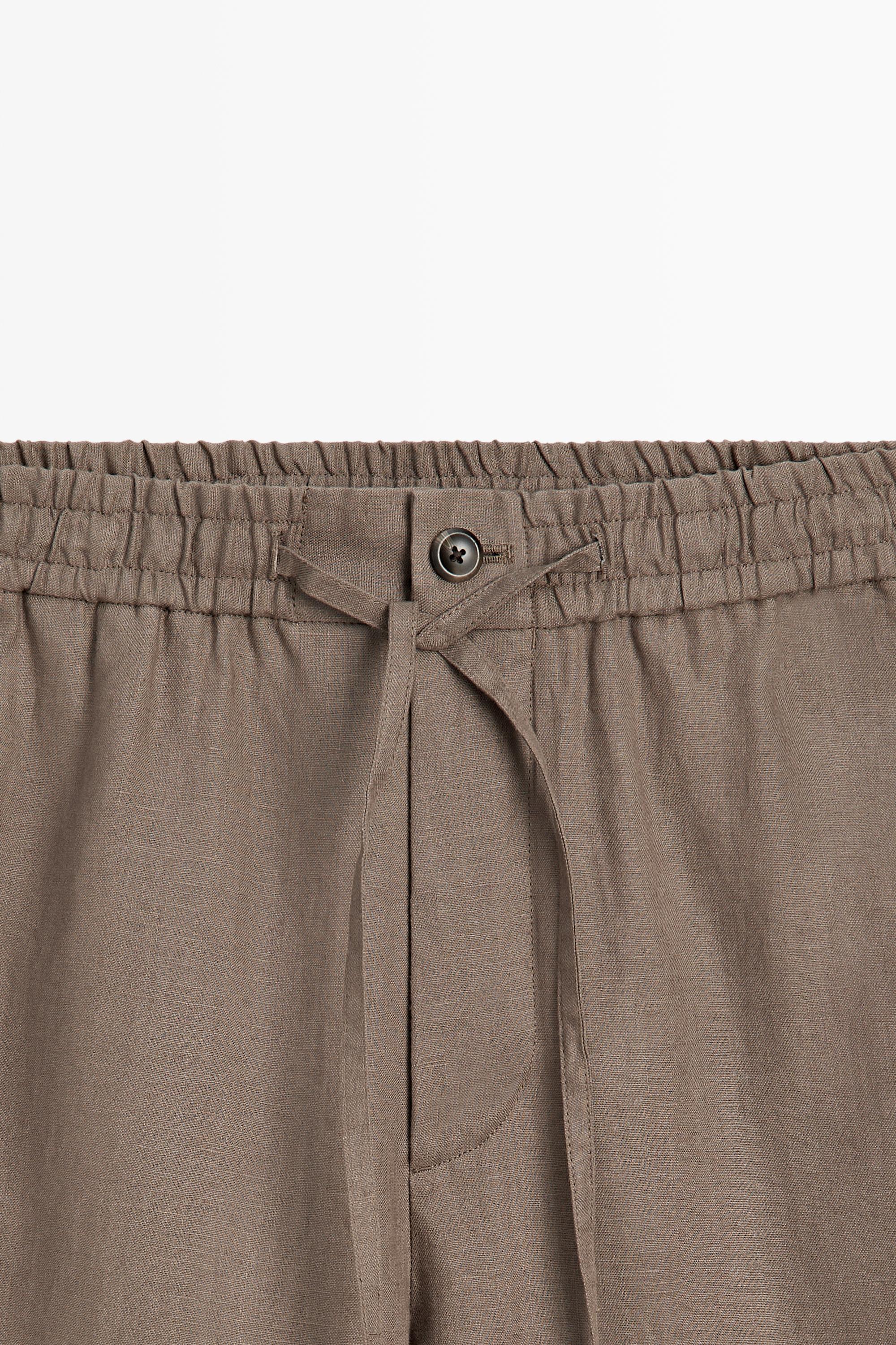 100% linen relaxed fit pants — Mink
