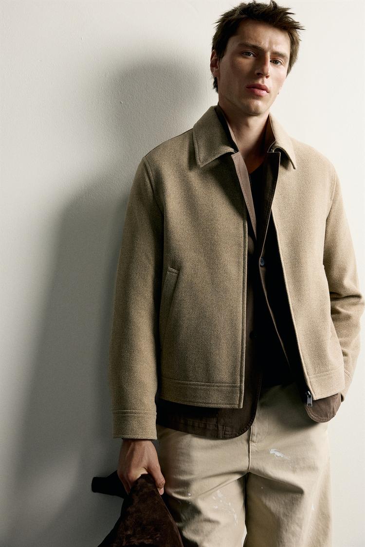 Chaqueta de corte regular texturizada 6