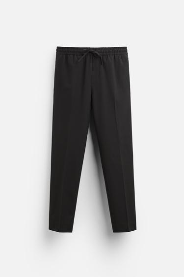 COMFORT FIT JOGGER WAIST TROUSERS - Black by Zara