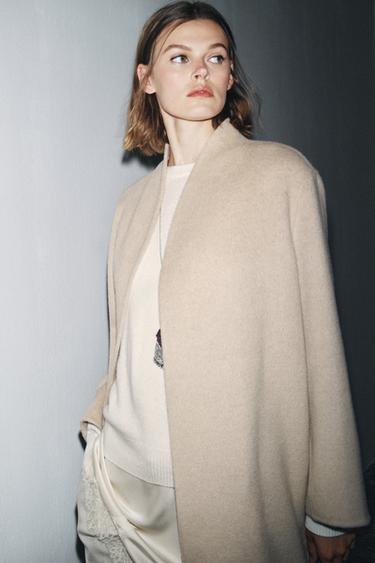 MANTEAU MINIMAL MÉLANGE LAINE ZW COLLECTION ÉDITION LIMITÉE - Beige de Zara - Image 5