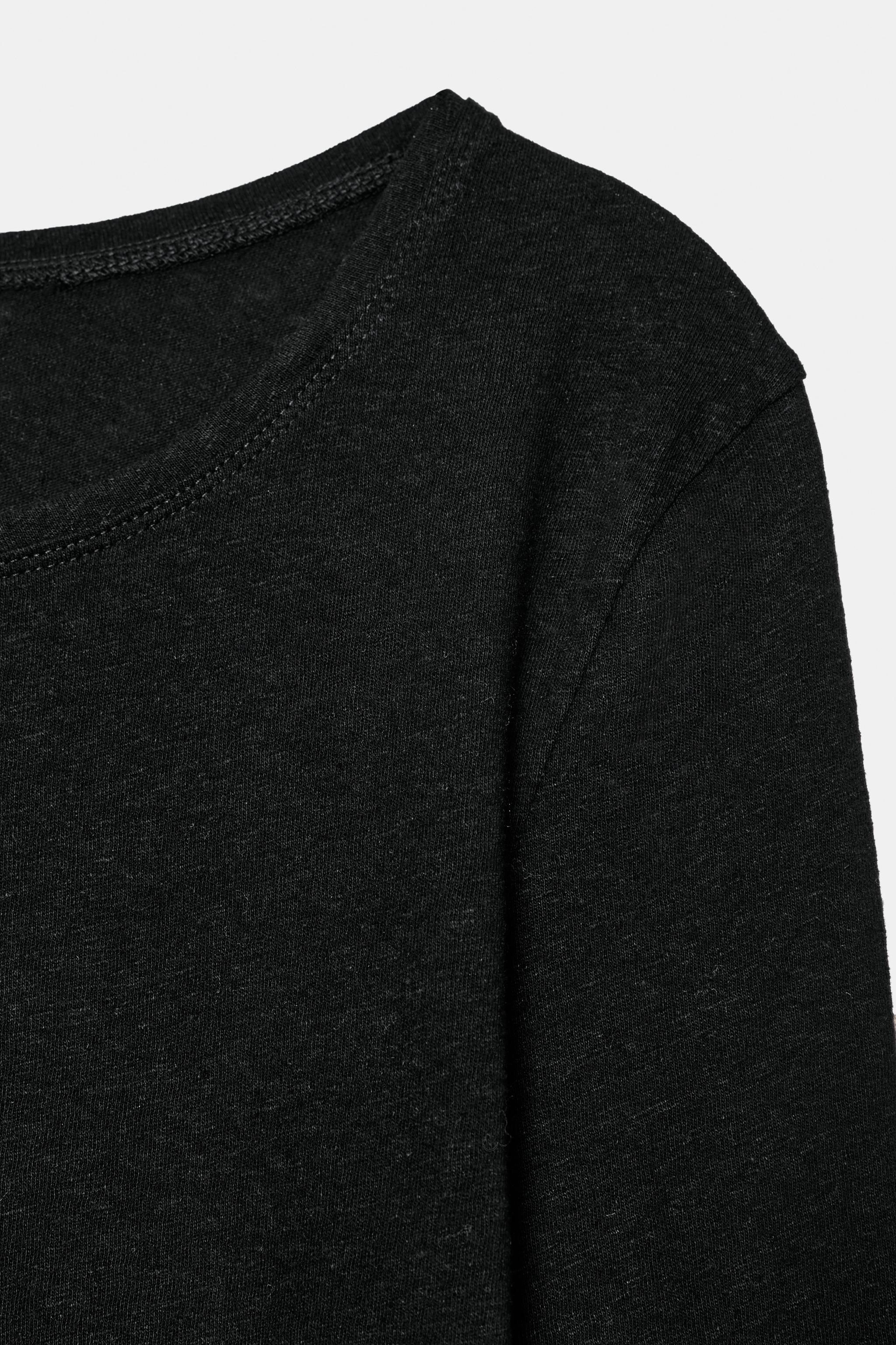 WASHED EFFECT LINEN T-SHIRT