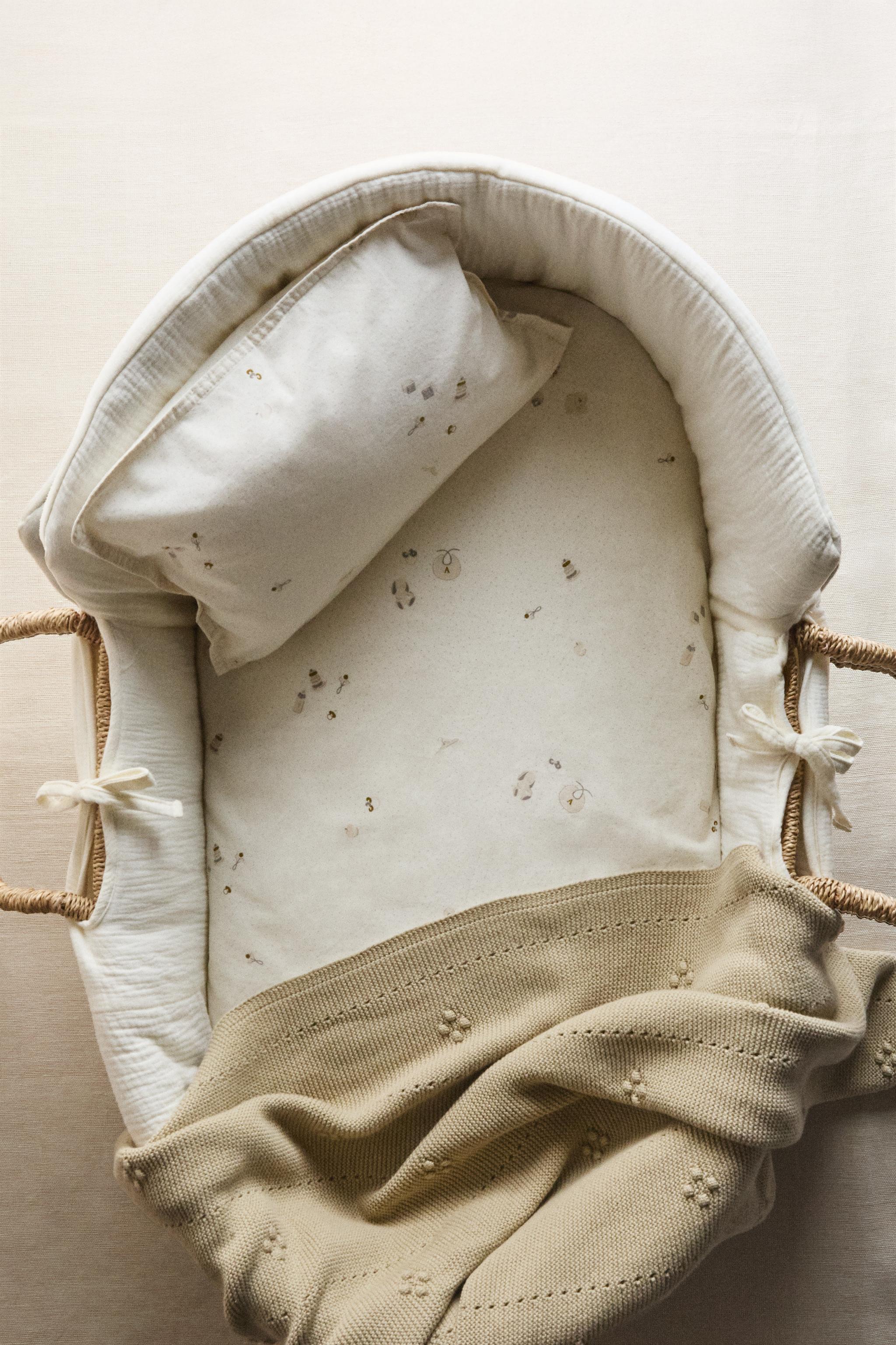 Zara MINI CRIB SHEET SET WITH TRIM DETAIL — фото 6