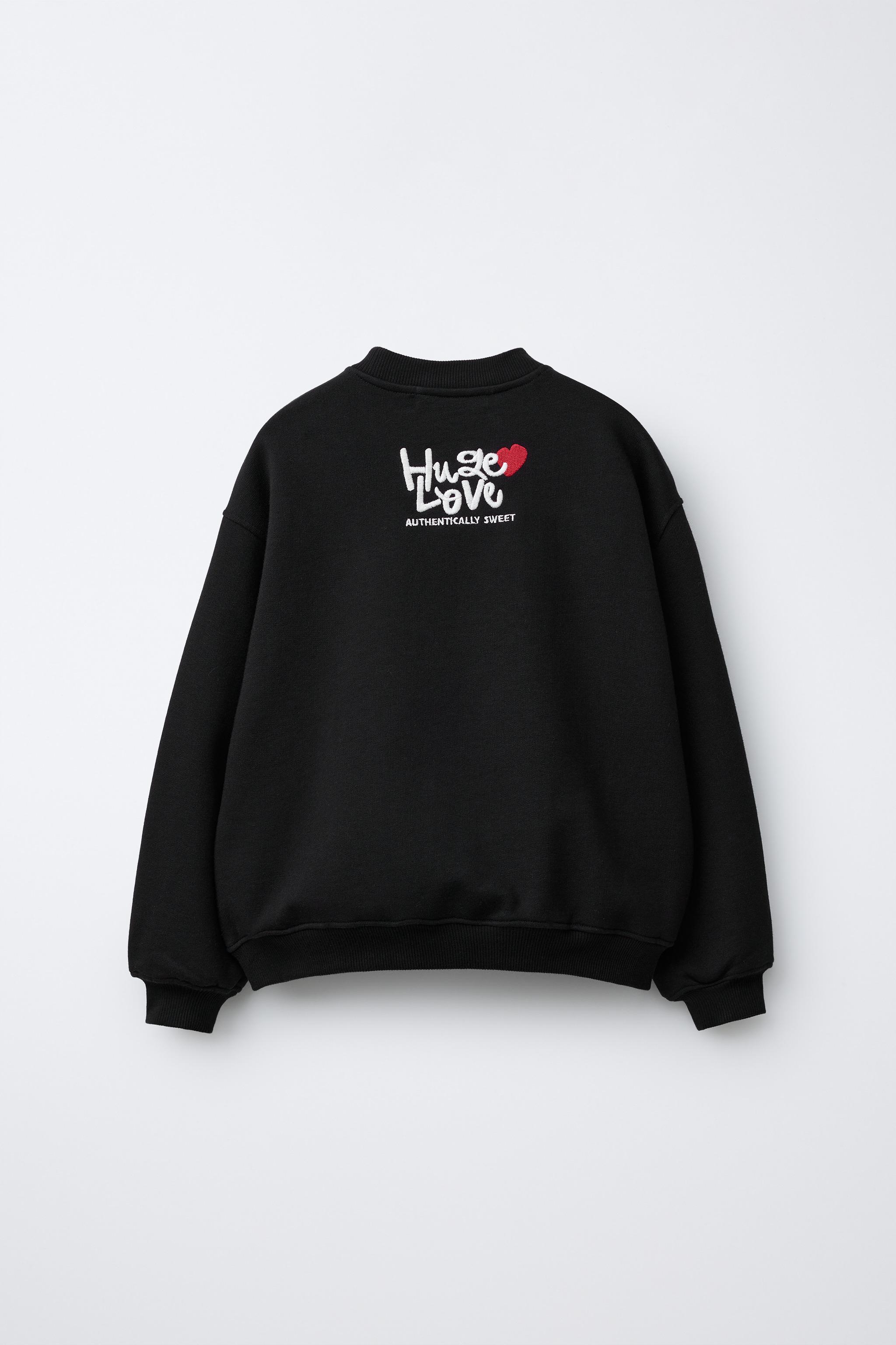 HEART SWEATSHIRT - Black | ZARA United States