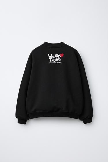 HEART SWEATSHIRT - Black by Zara - Image 1