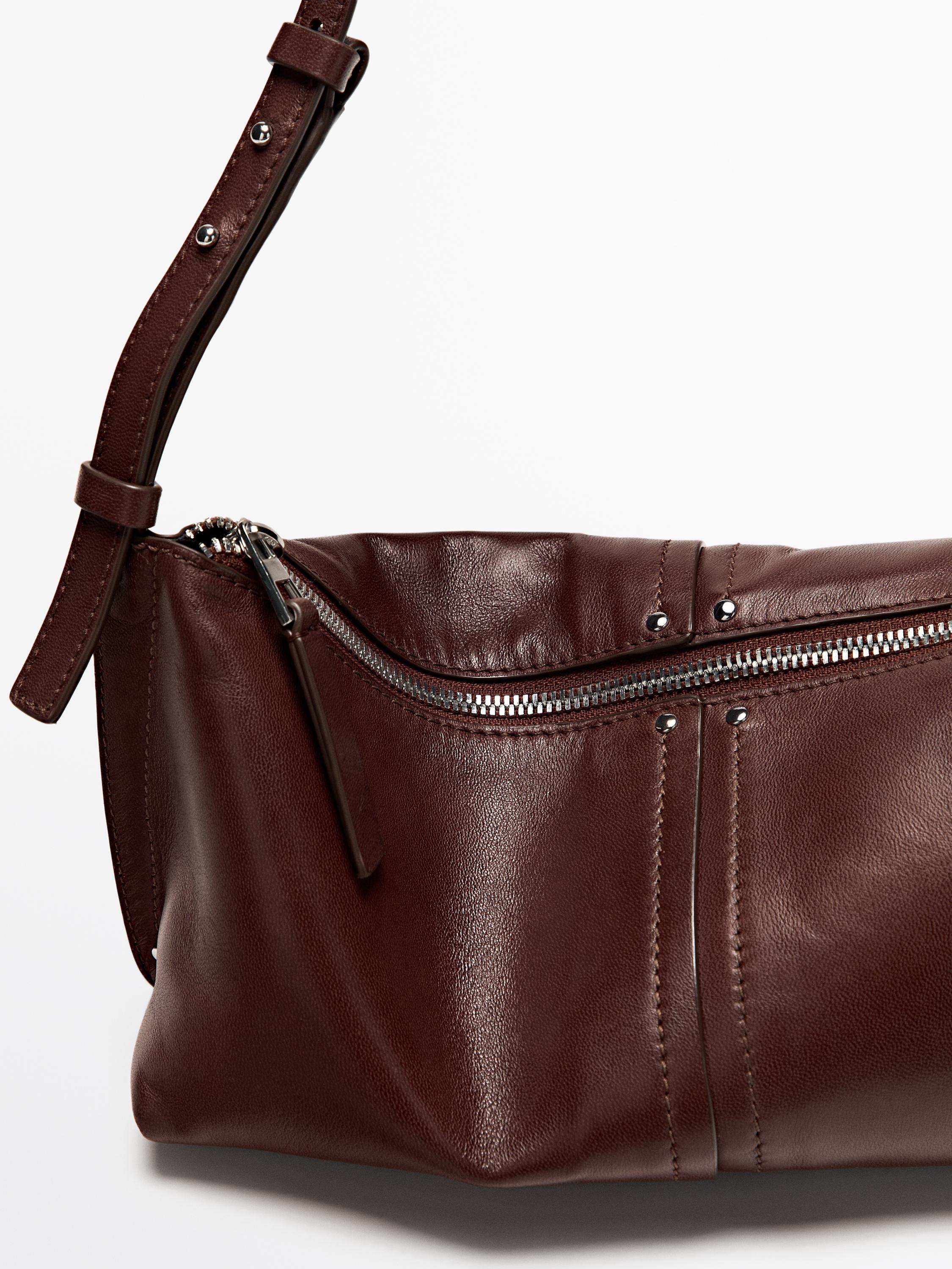 Sac porté épaule en cuir nappa