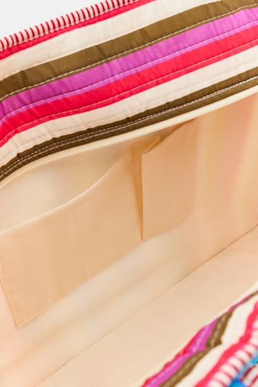 SAC REMBOURRÉ RAYURES FLEURS - Multicolore de Zara - Image 3