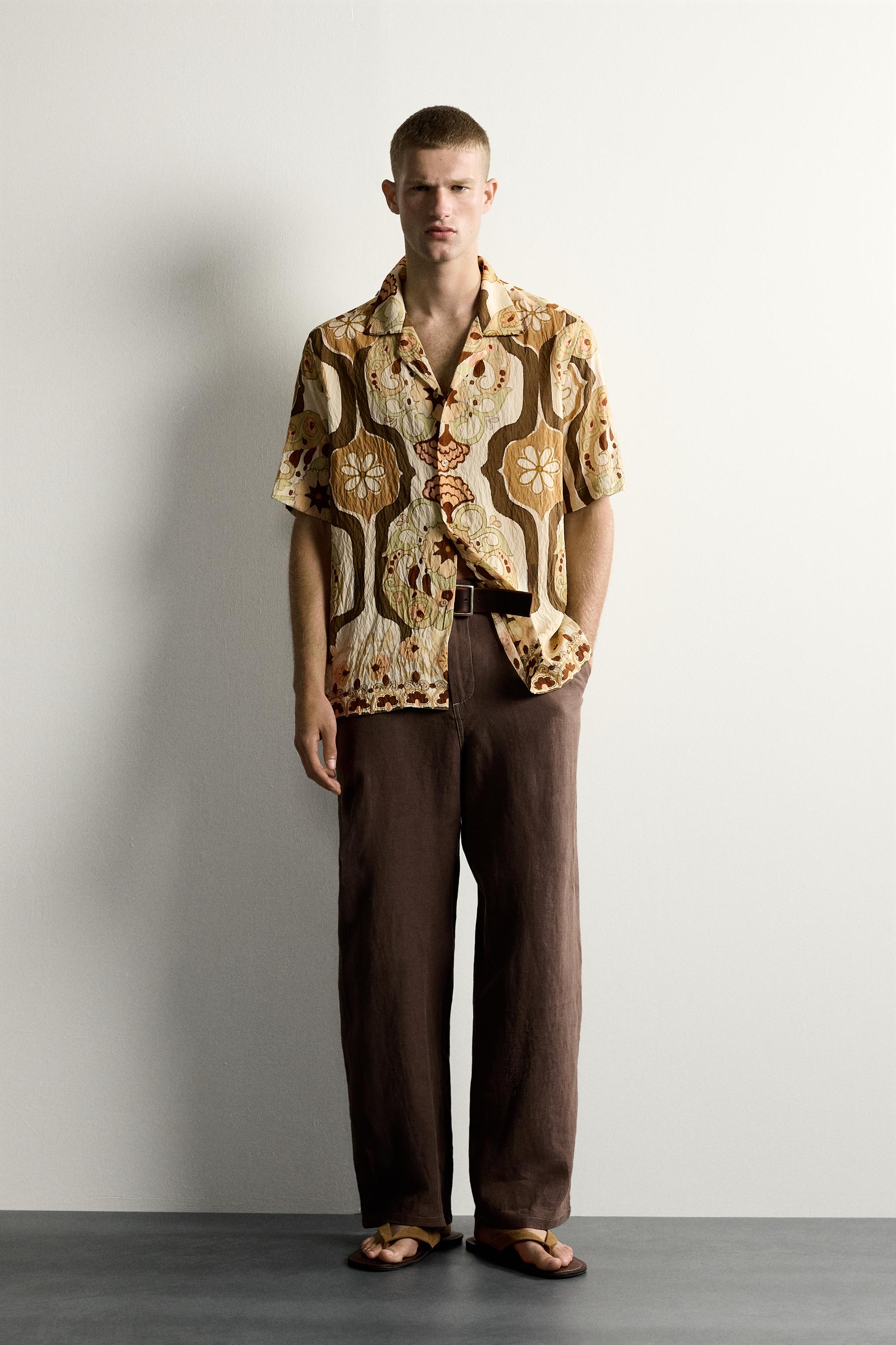 ABSTRACT PRINT FLOWY SHIRT