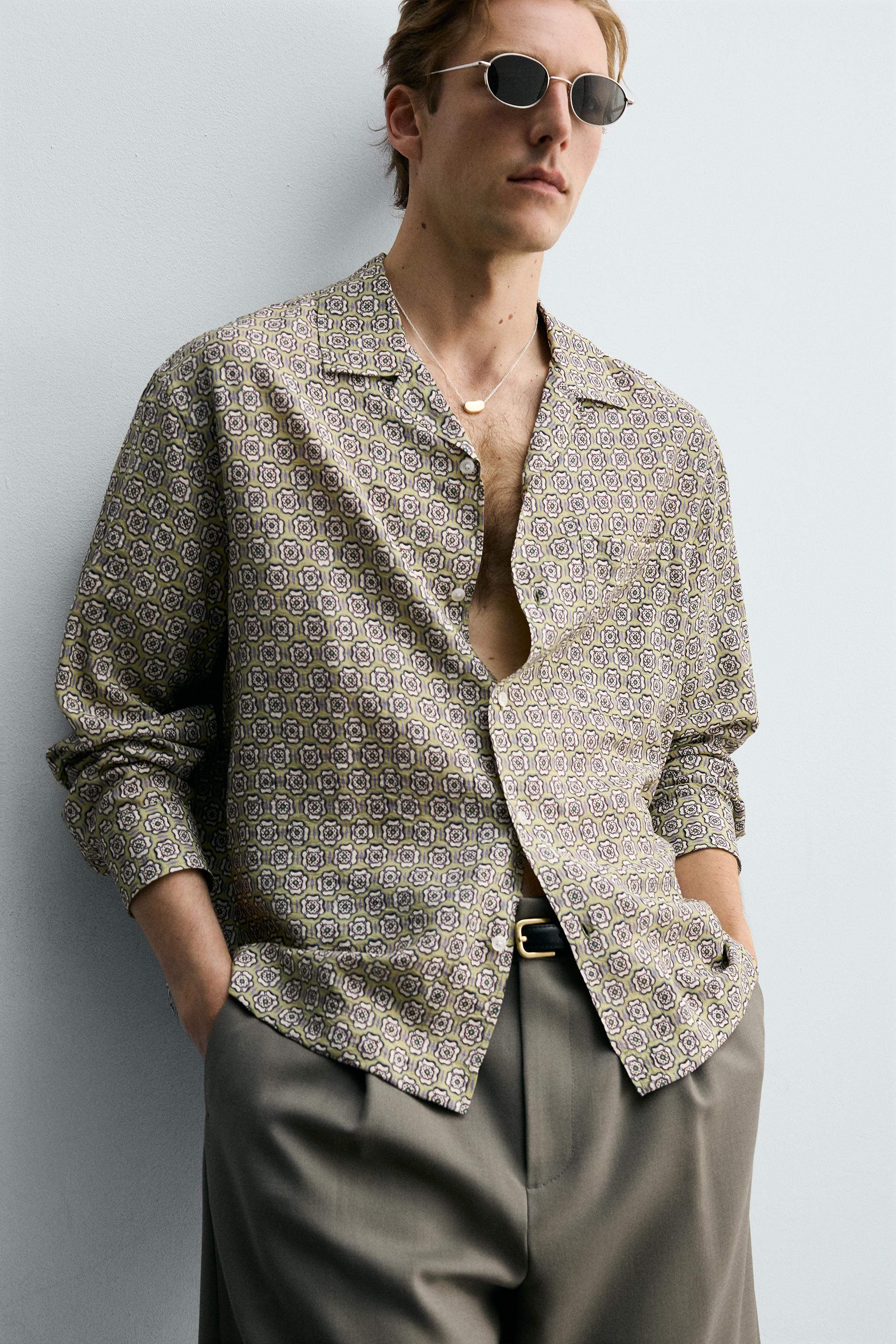 GEOMETRIC PRINT RELAXED FIT SHIRT