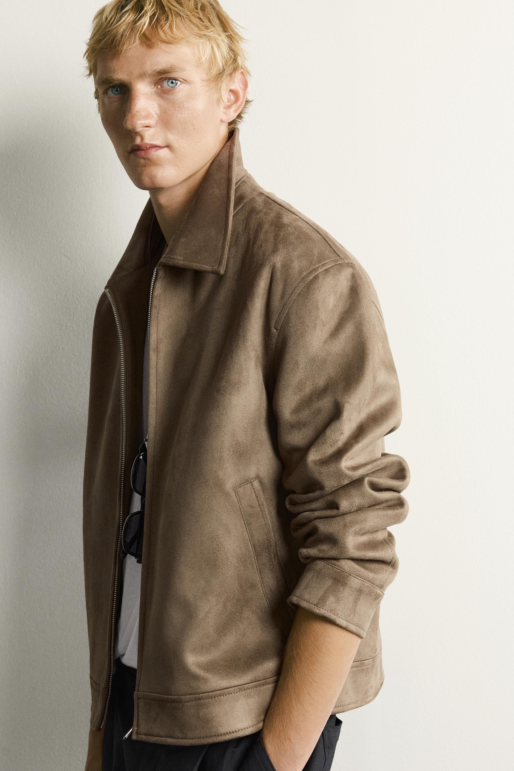 BLOUSON REGULAR FIT EFFET DAIM