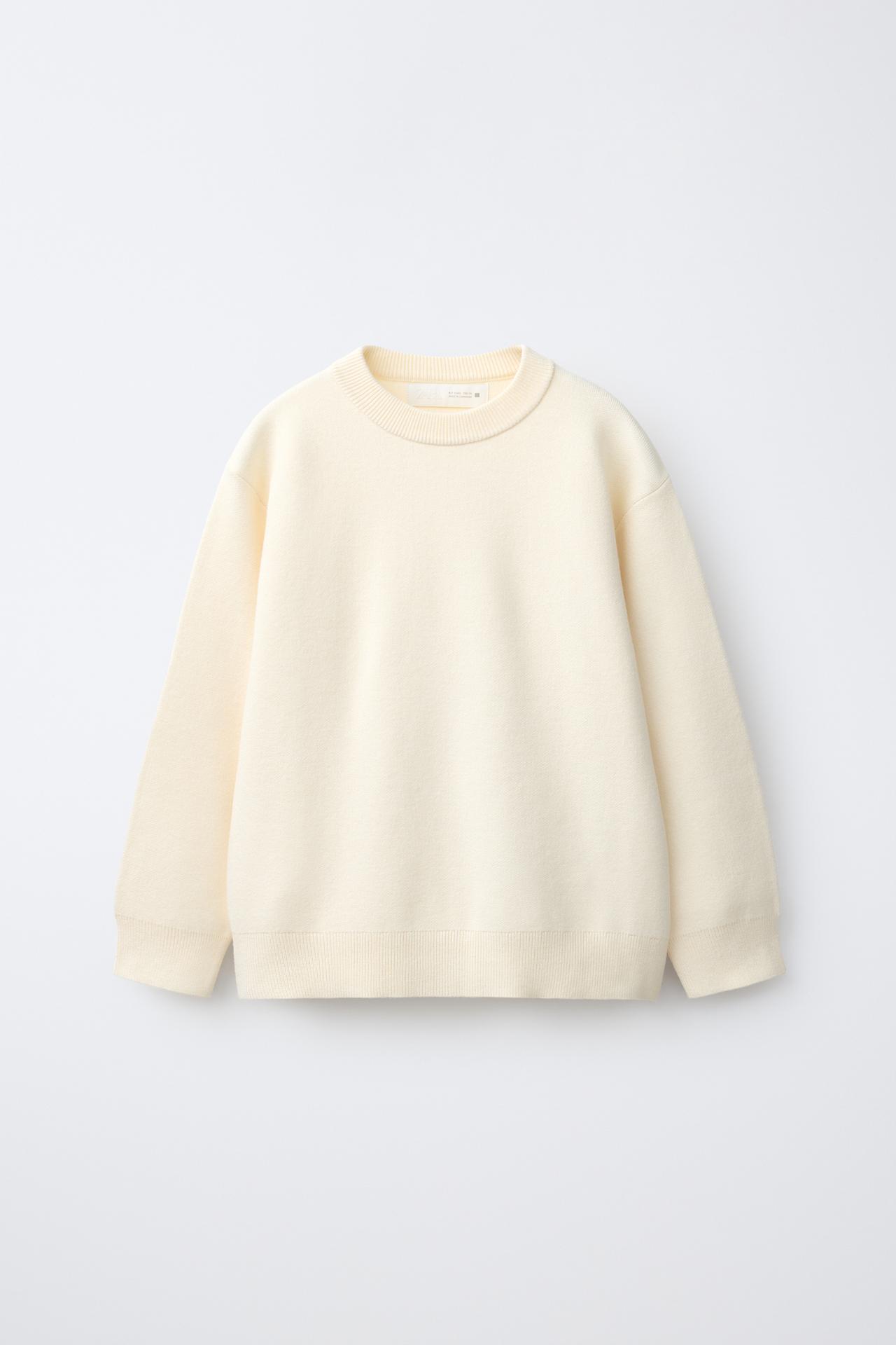 KNIT SWEATER — Ecru