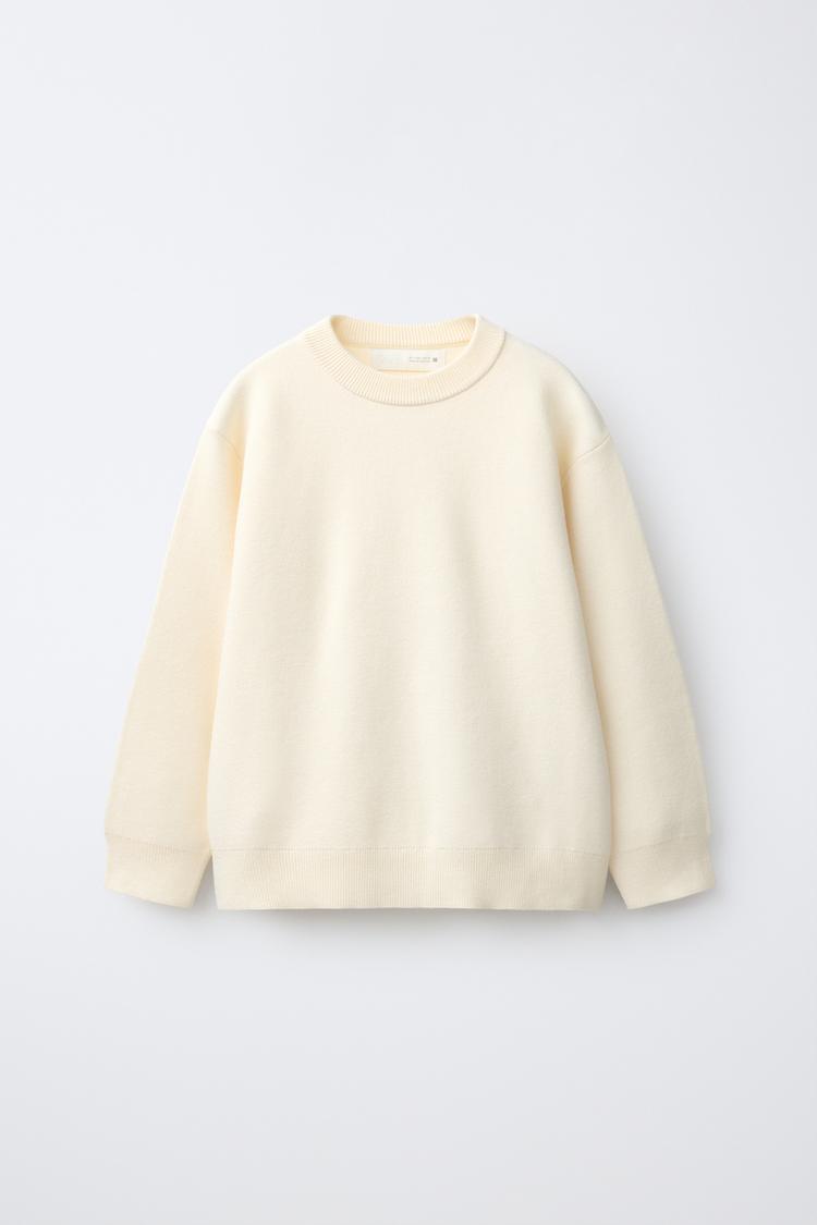 KNIT SWEATER — Ecru