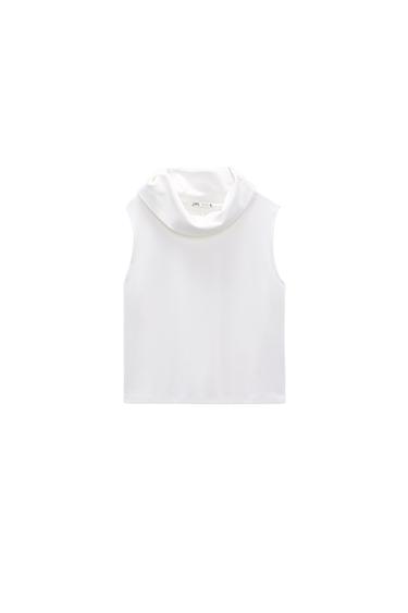 DRAPED COLLAR TOP