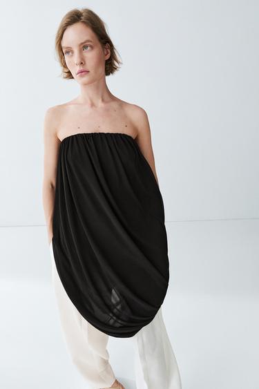 Zara Strapless flowing top - Black