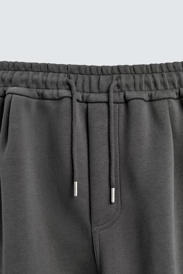 PANTALON CARGO EFFET NÉOPRÈNE À PLIS - Bleu / Gris de Zara - Image 8