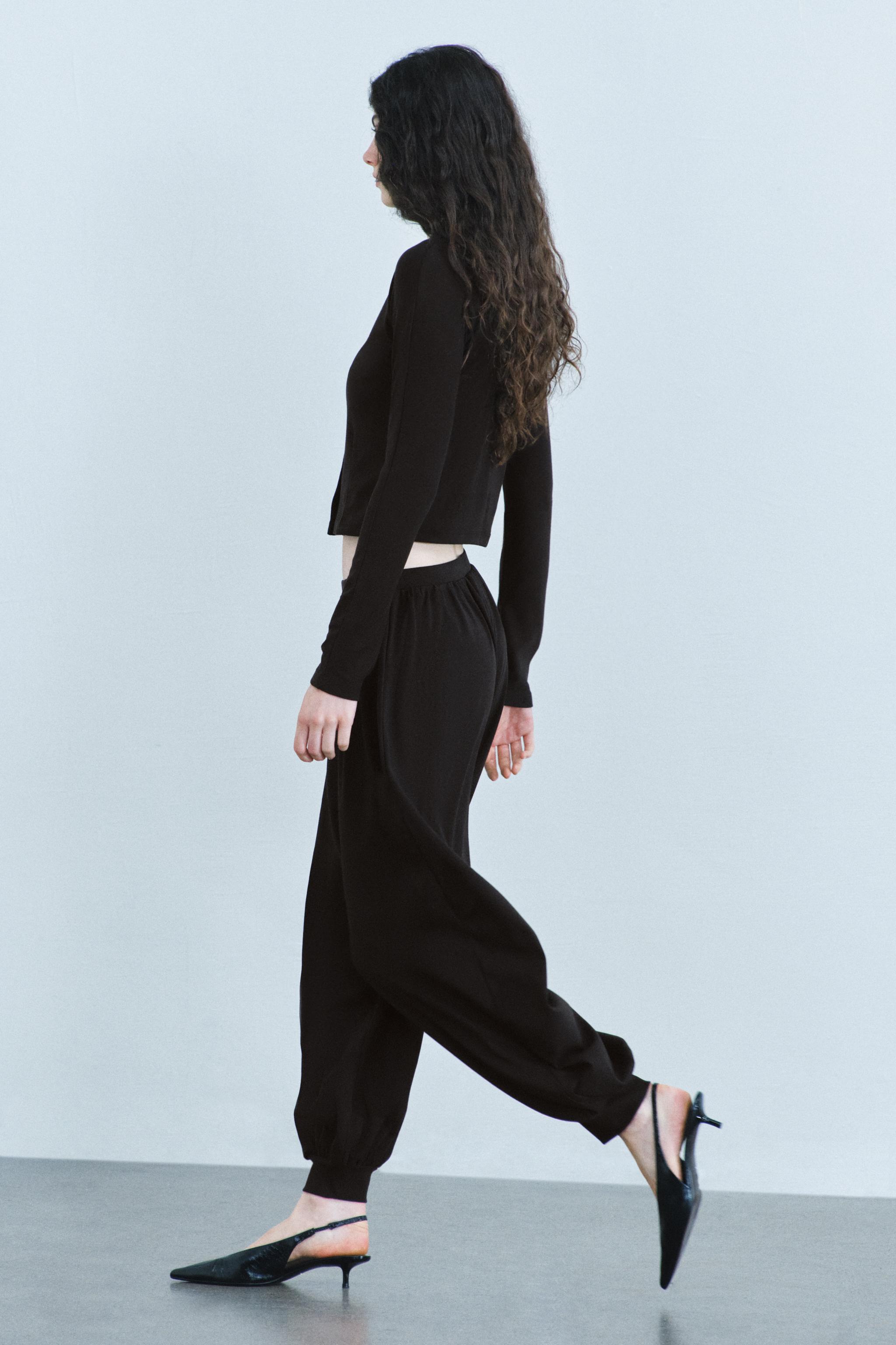 BUTTONED CROPPED CARDIGAN - Chocolate | ZARA Iraq