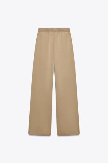PANTALON LARGE EFFET DÉLAVÉ - Sable de Zara - Image 6