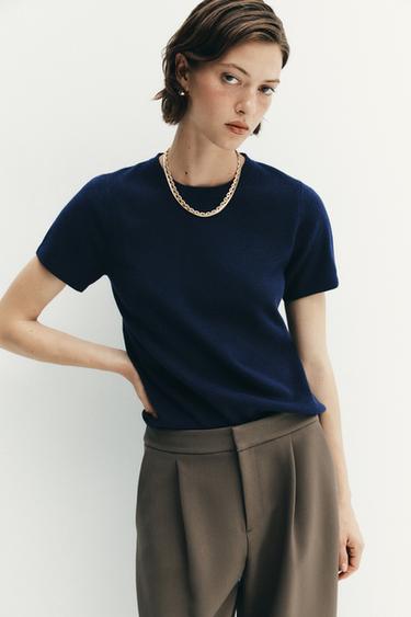 JERSEY PUNTO MANGA CORTA - Marino de Zara