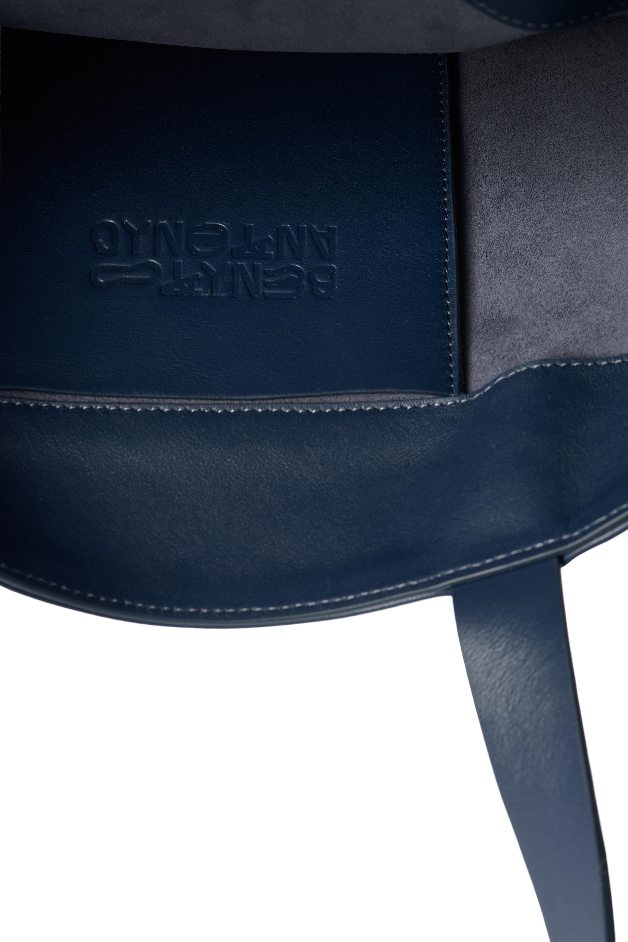 LEATHER SHOPPER BAG — Blue