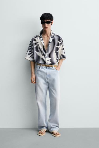 BOXY FIT STRIPED SHIRT - Dark navy by Zara