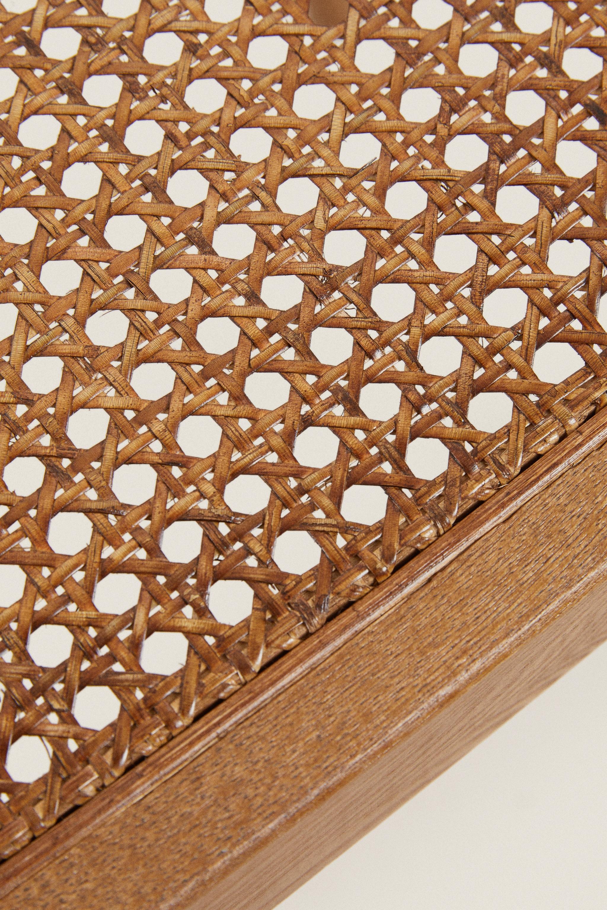 Stylish Wood and Rattan Bench for Home Decor