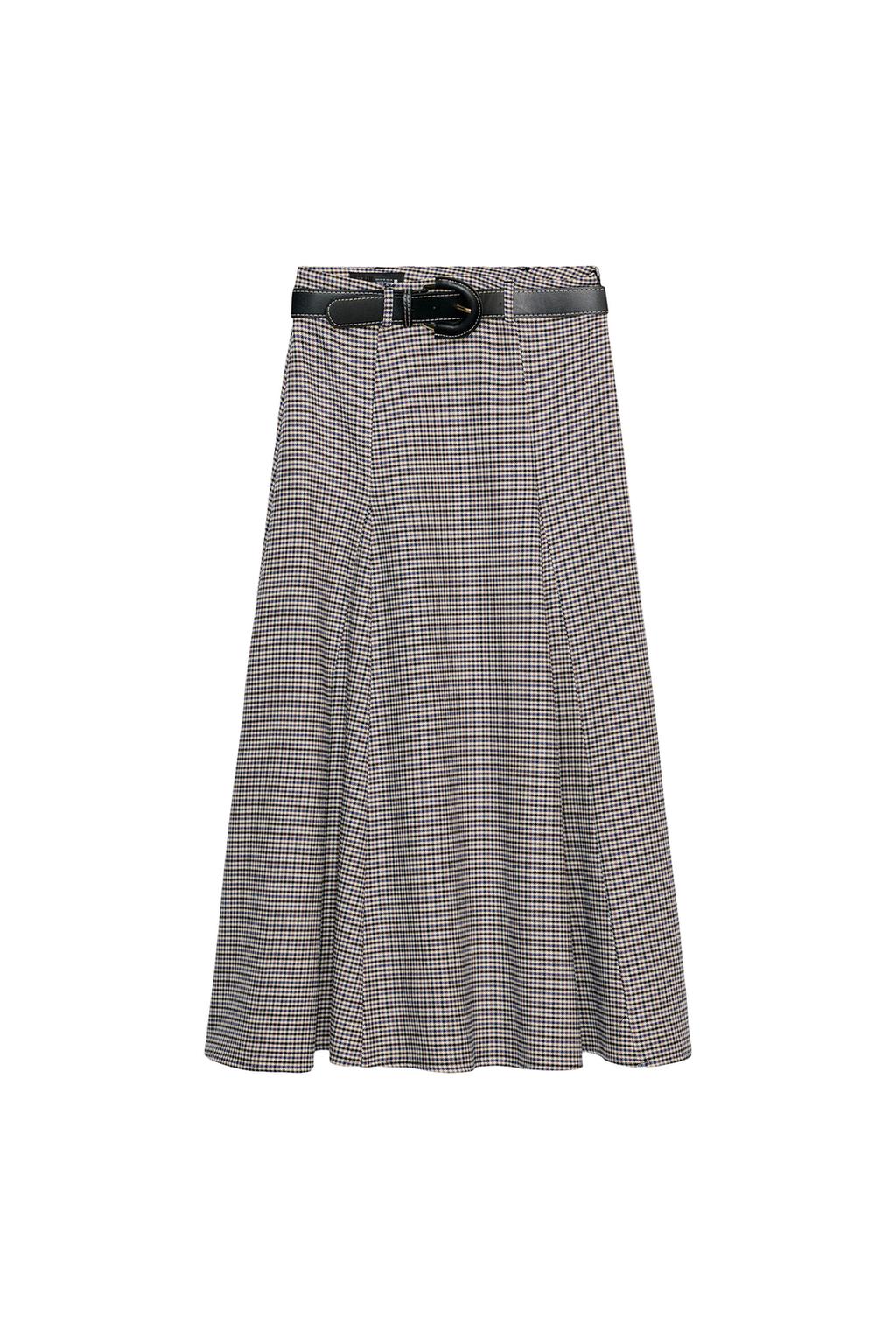 PLAID MIDI SKIRT WITH BELT - image 3