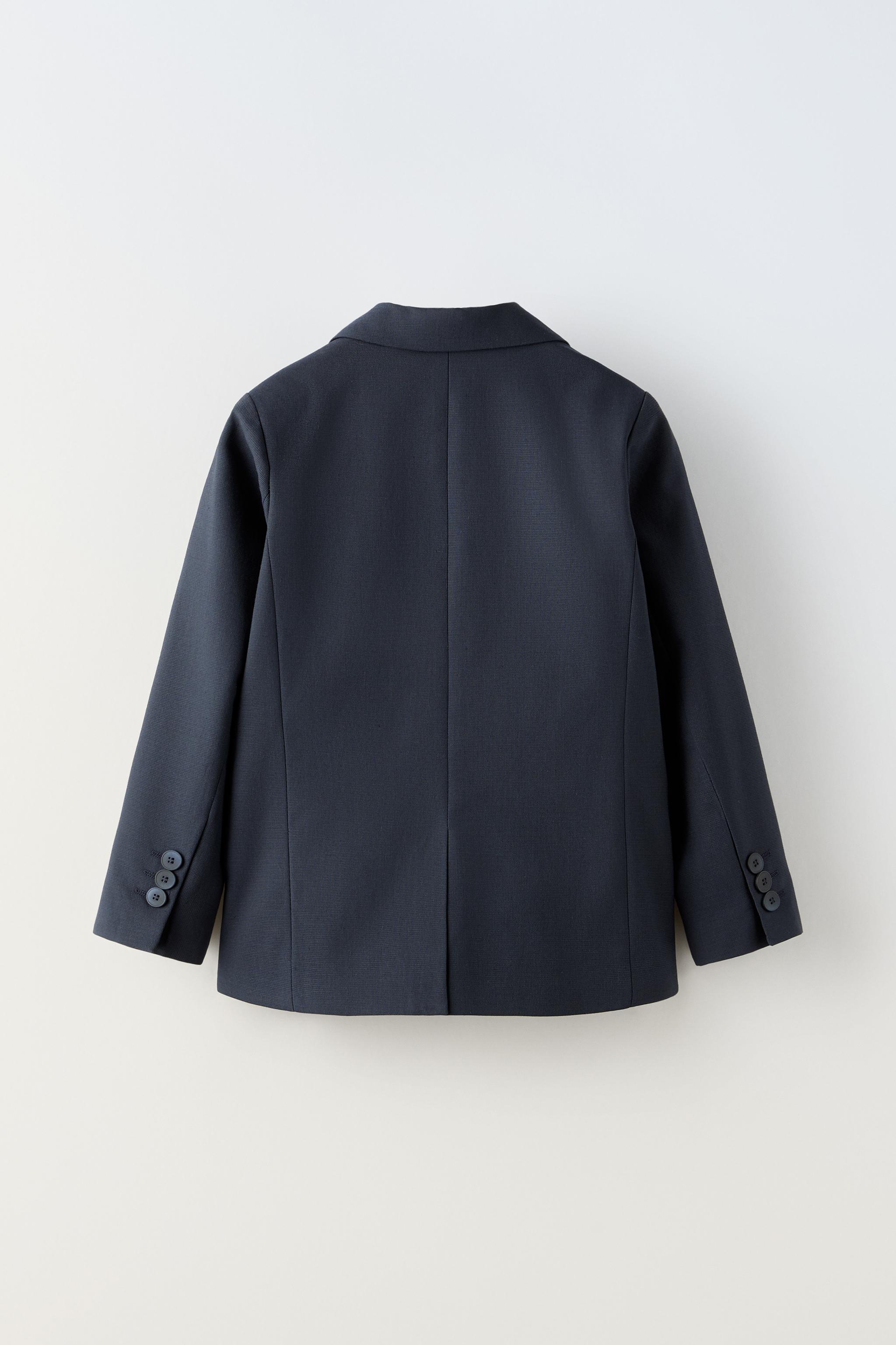 TEXTURED BLAZER Navy blue ZARA Singapore