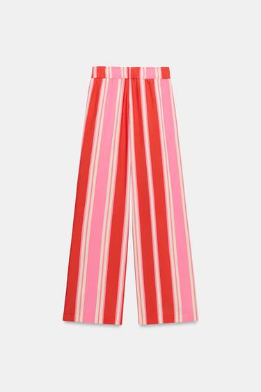 STRIPED WIDE-LEG TROUSERS - Multicoloured by Zara - Image 9