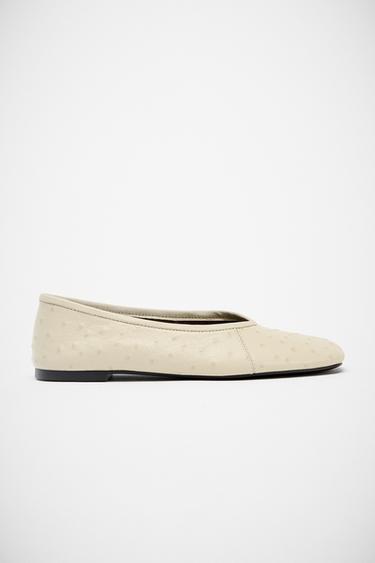 TEXTURED BALLERINA SHOES - Vanilla Yellow by Zara