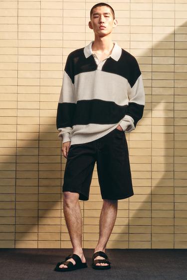TEXTURED COMFORT BERMUDA SHORTS - Black by Zara