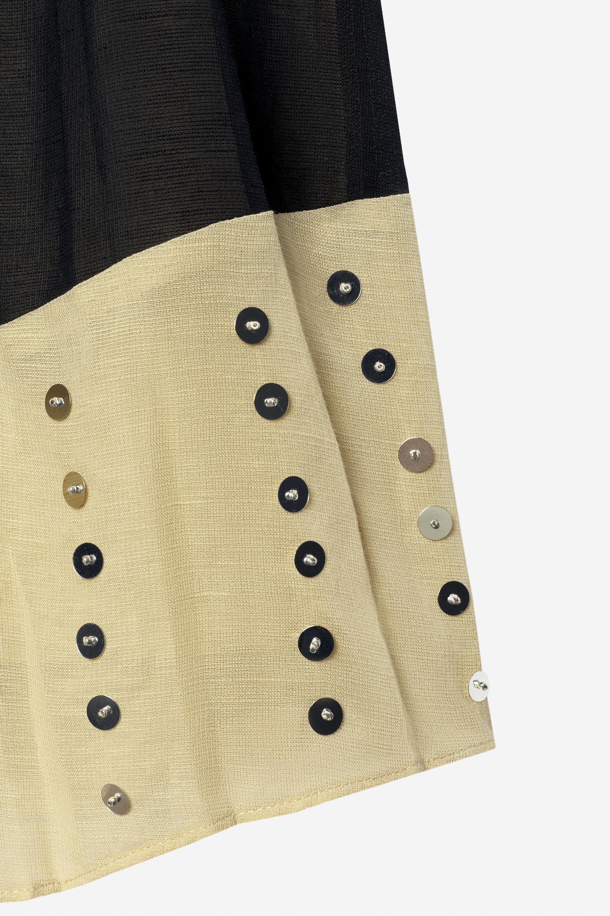 Женские юбки Zara LINEN-BLEND BEADED SKIRT - THE ITEM — фото 11