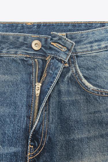 HIGH-WAIST TRF BARREL JEANS - Navy blue by Zara - Image 2