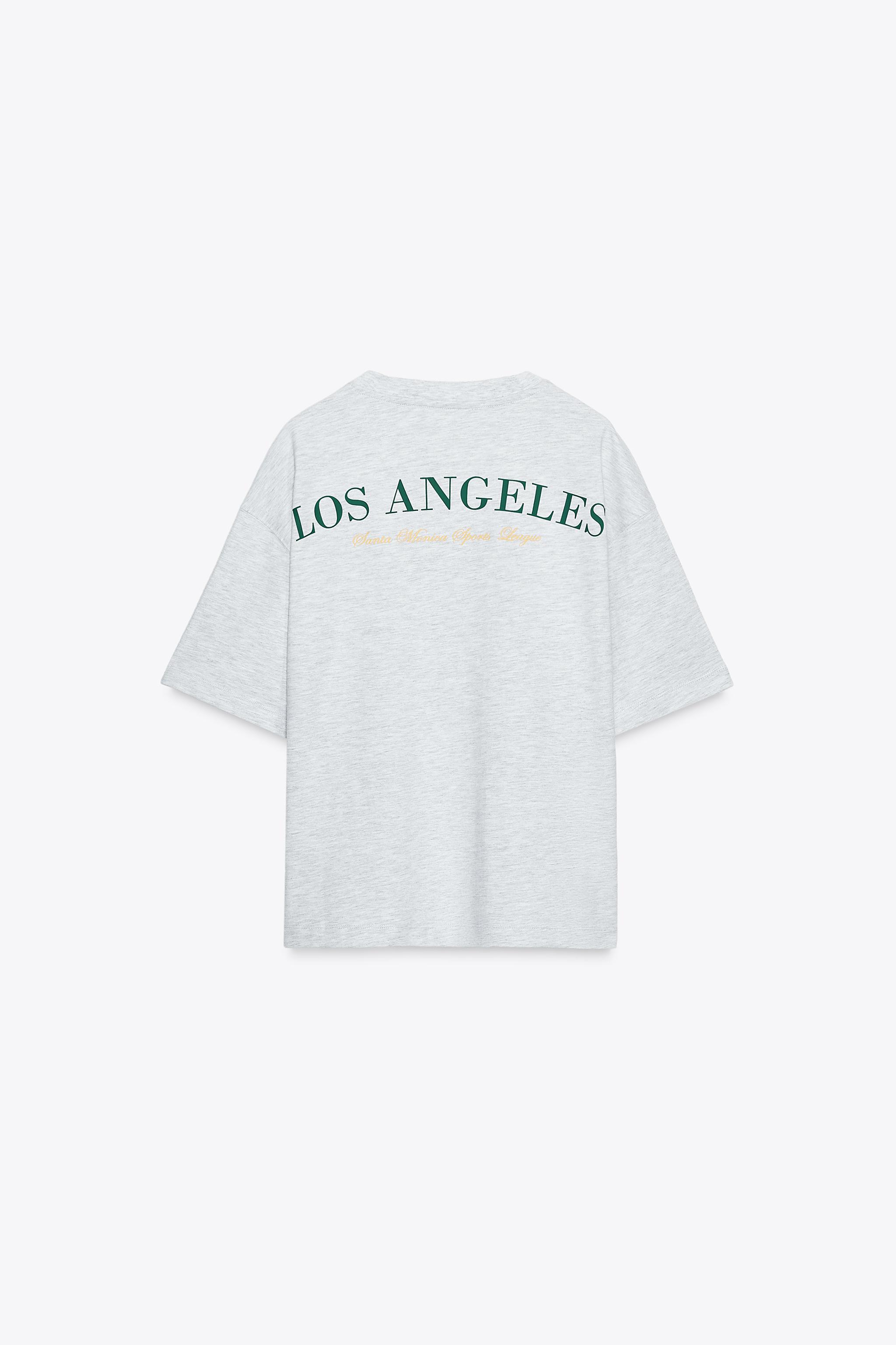 たかし COTTON TEXT PRINT T-SHIRT - Gray marl | ZARA United States