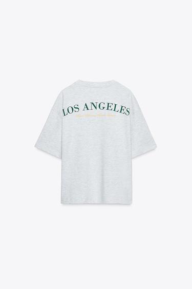 COTTON TEXT T-SHIRT - Grey marl by Zara - Image 6